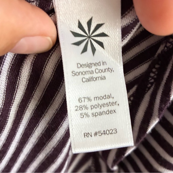 Athleta Women's Striped Tank Top - Plum &  Whit L - Picture 7 of 10